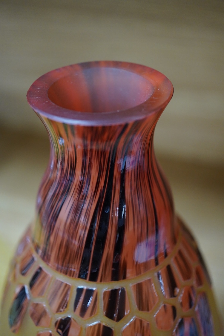 An Art Deco ‘Charder’ vase by Charles Schneider for Le Verre Francais, 27cm high